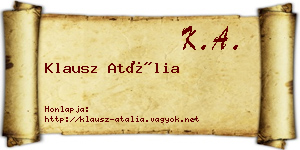 Klausz Atália névjegykártya